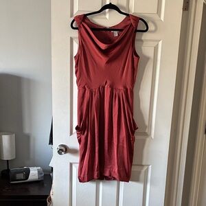 Elegant Vintage H&M Deep Rose Sleeveless Dress w/Pockets